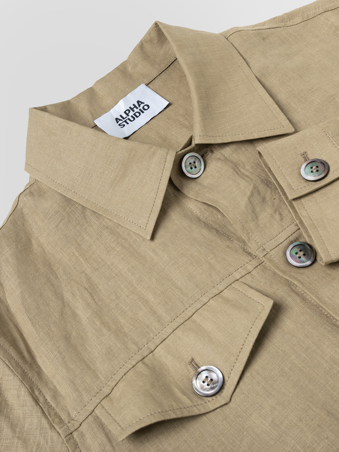 ALPHA STUDIO: LINEN BOX SHIRT