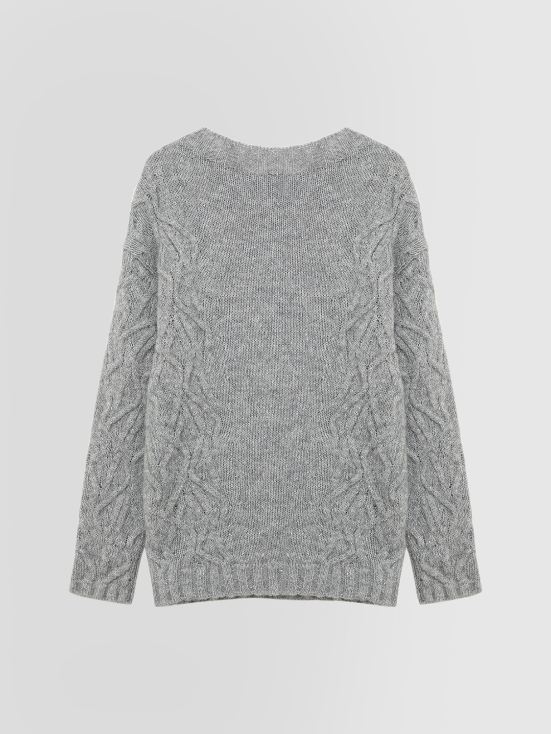 ALPHA STUDIO: METALLIC BOAT NECK SWEATER IN ALPACA