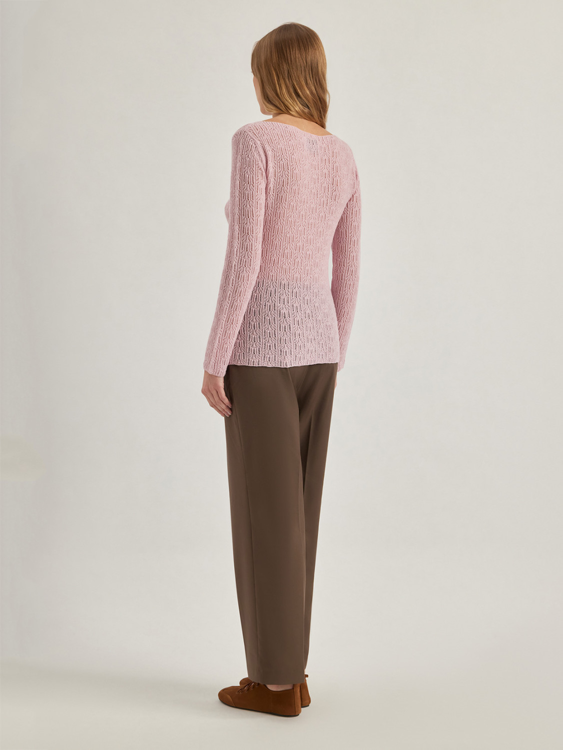 ALPHA STUDIO: TEXTURED-STITCH BOAT NECK SWEATER IN MERINO WOOL