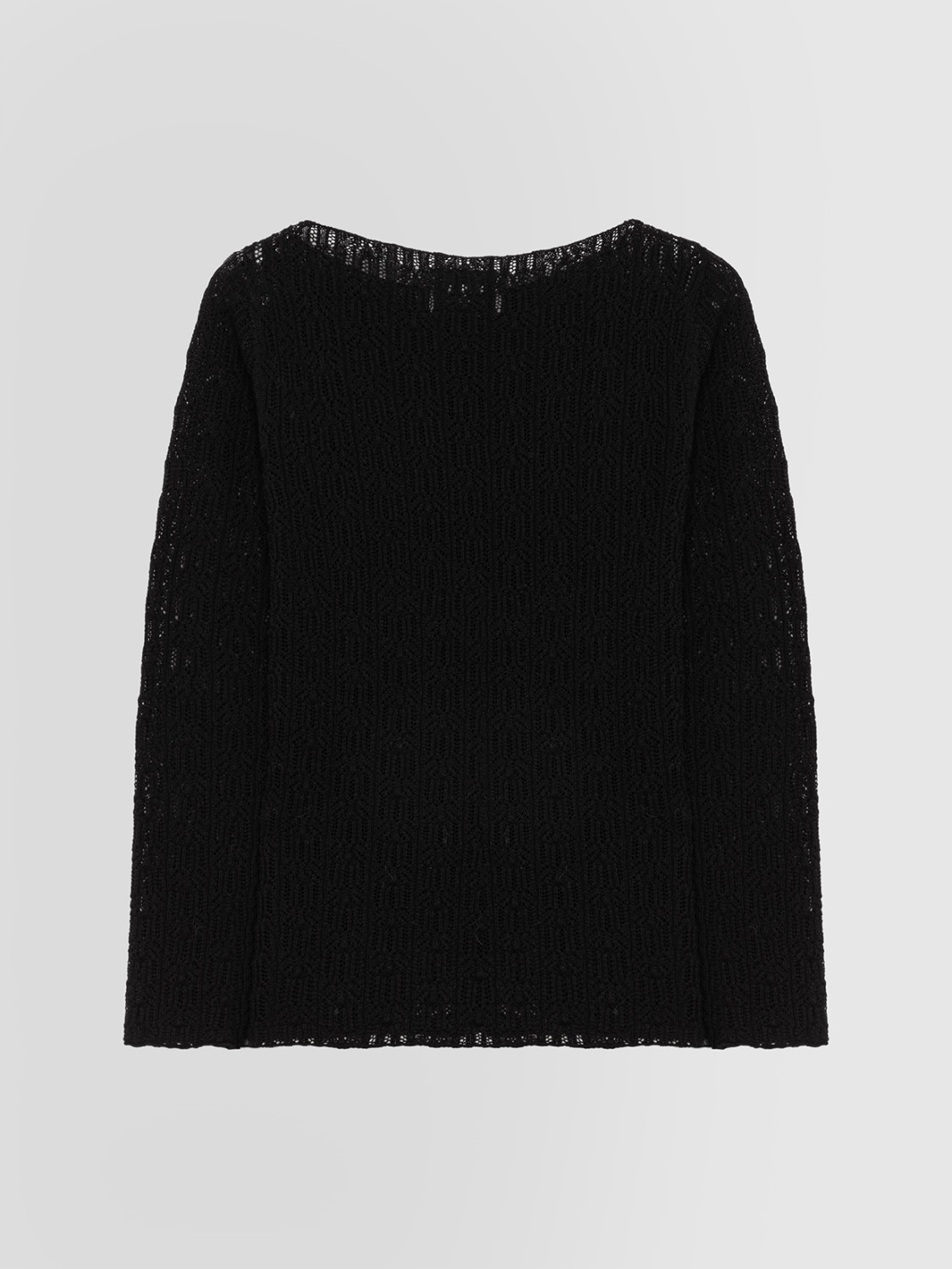 ALPHA STUDIO: TEXTURED-STITCH BOAT NECK SWEATER IN MERINO WOOL