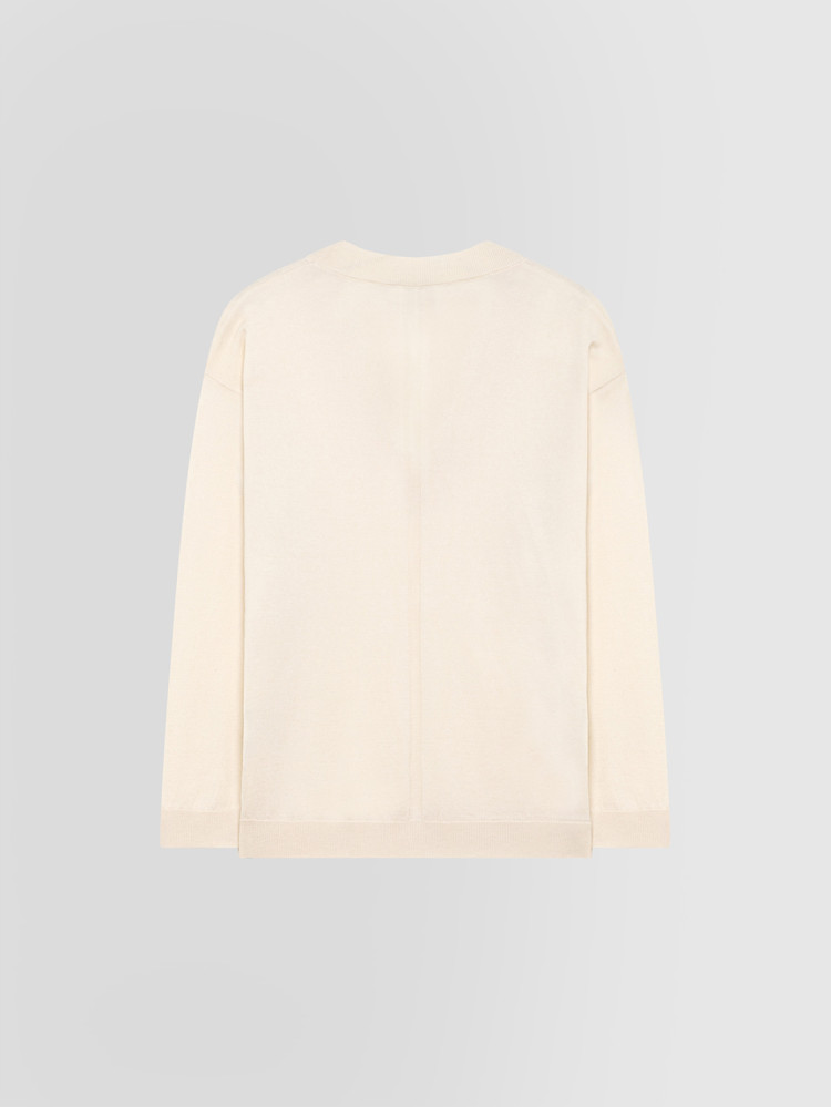 V-NECK SILK AND CASHMERE