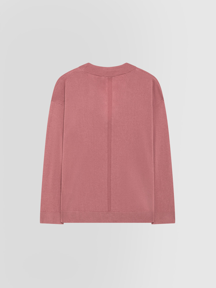 V-NECK SILK AND CASHMERE