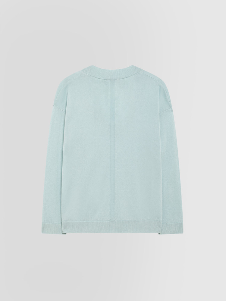 V-NECK SILK AND CASHMERE