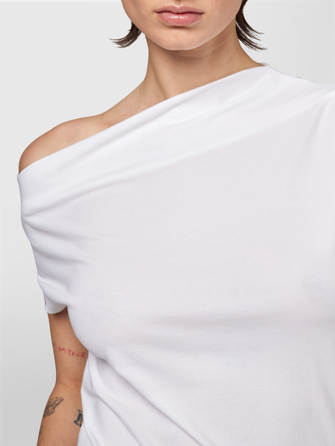 ALPHA STUDIO: BOAT NECK ICE COTTON