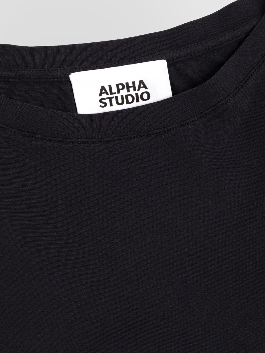 ALPHA STUDIO: BOAT NECK ICE COTTON