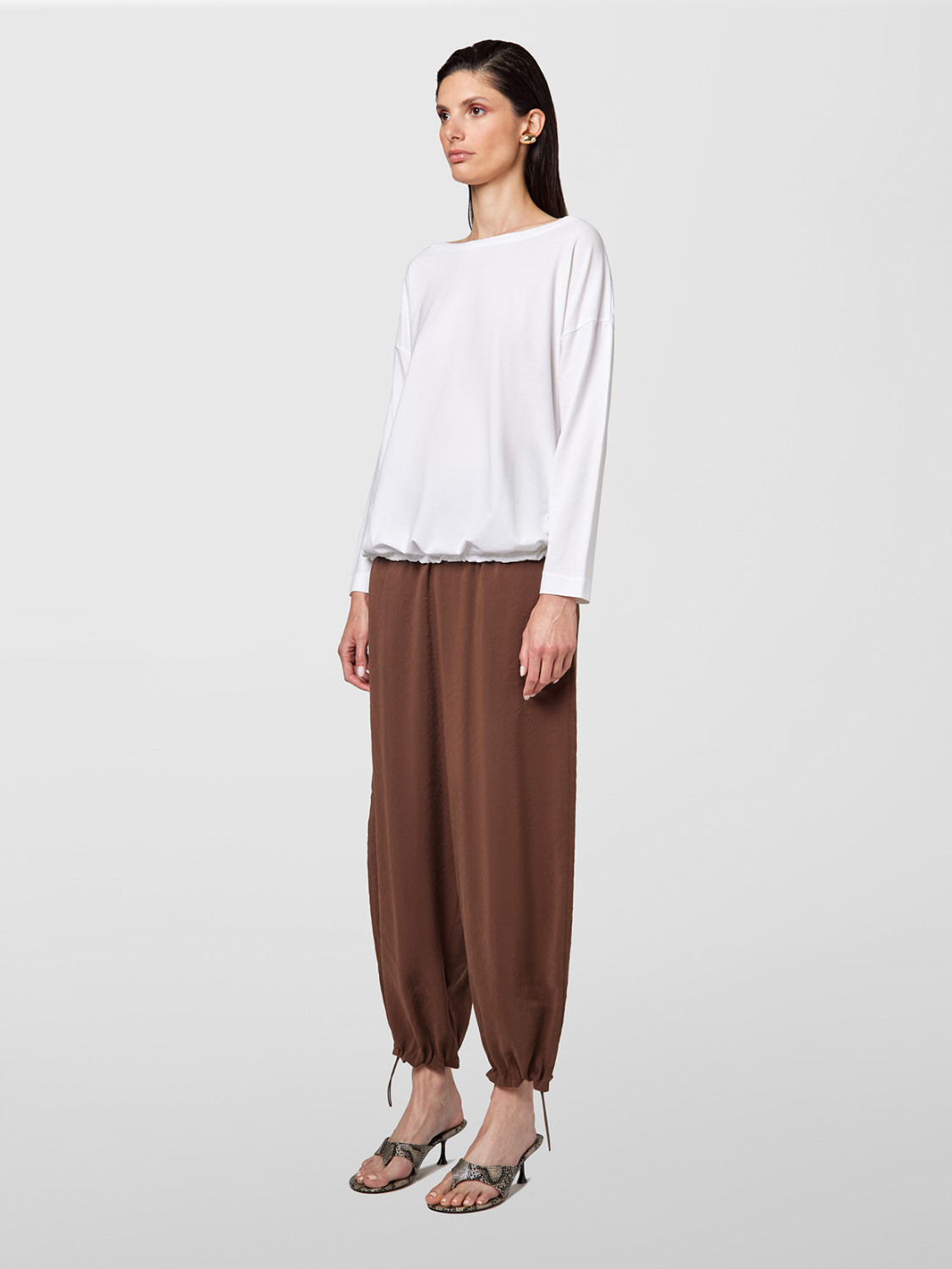 ALPHA STUDIO: BOAT NECK ICE COTTON