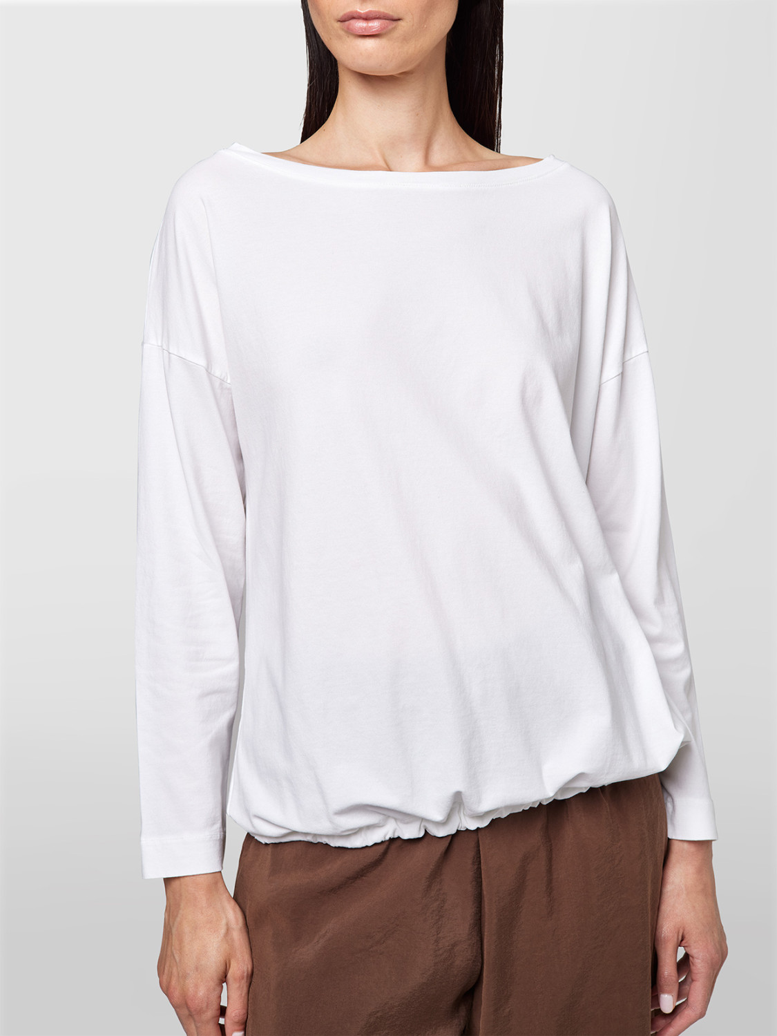 ALPHA STUDIO: BOAT NECK ICE COTTON