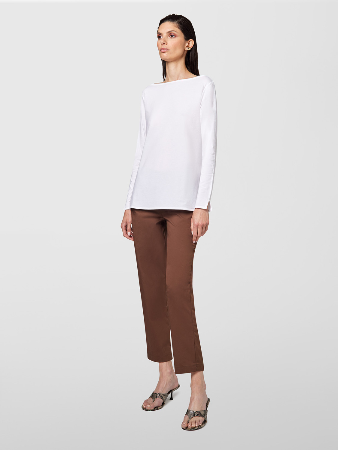 ALPHA STUDIO: SCOLLO BARCA IN JERSEY STRETCH