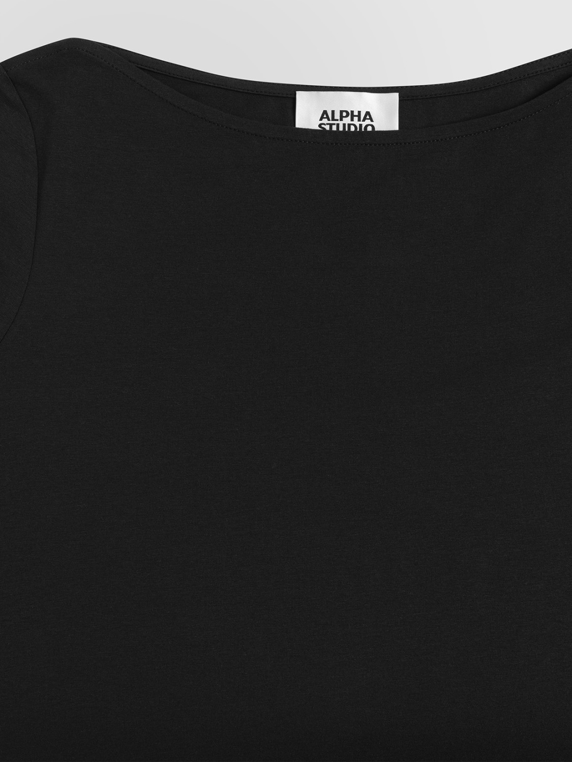 ALPHA STUDIO: BOAT NECK STRETCH JERSEY