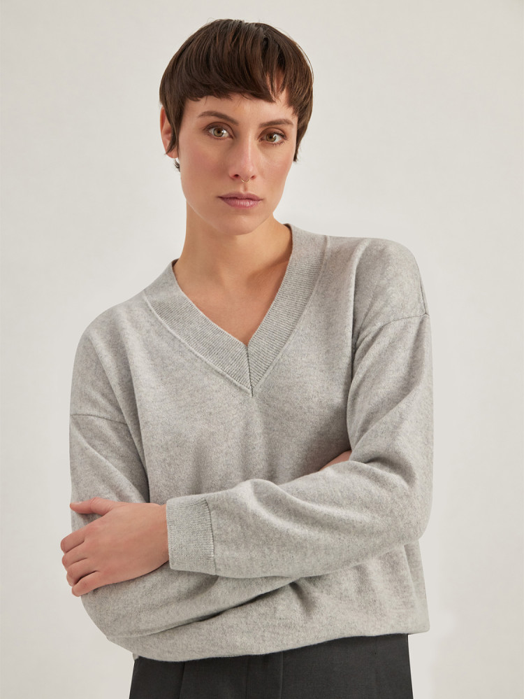 JERSEY DE CUELLO PICO EN LANA GEELONG