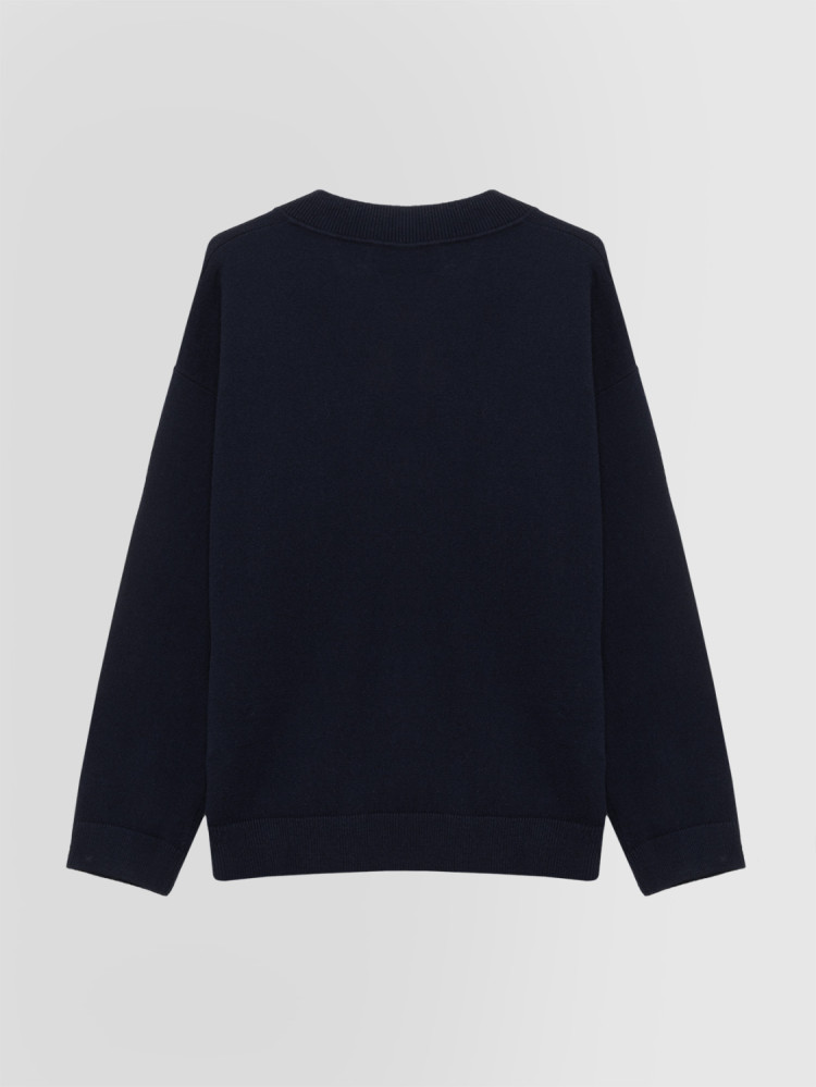JERSEY DE CUELLO PICO EN LANA GEELONG