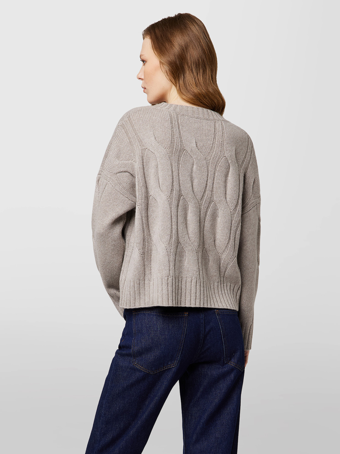 ALPHA STUDIO: WEAVING BOXY V-NECK SWEATER