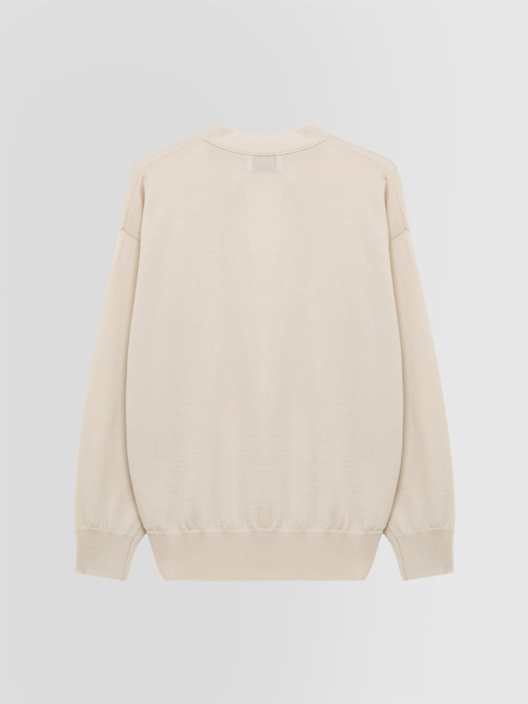 JERSEY SERAFINO CON CUELLO BUFANDA EN LANA MERINO