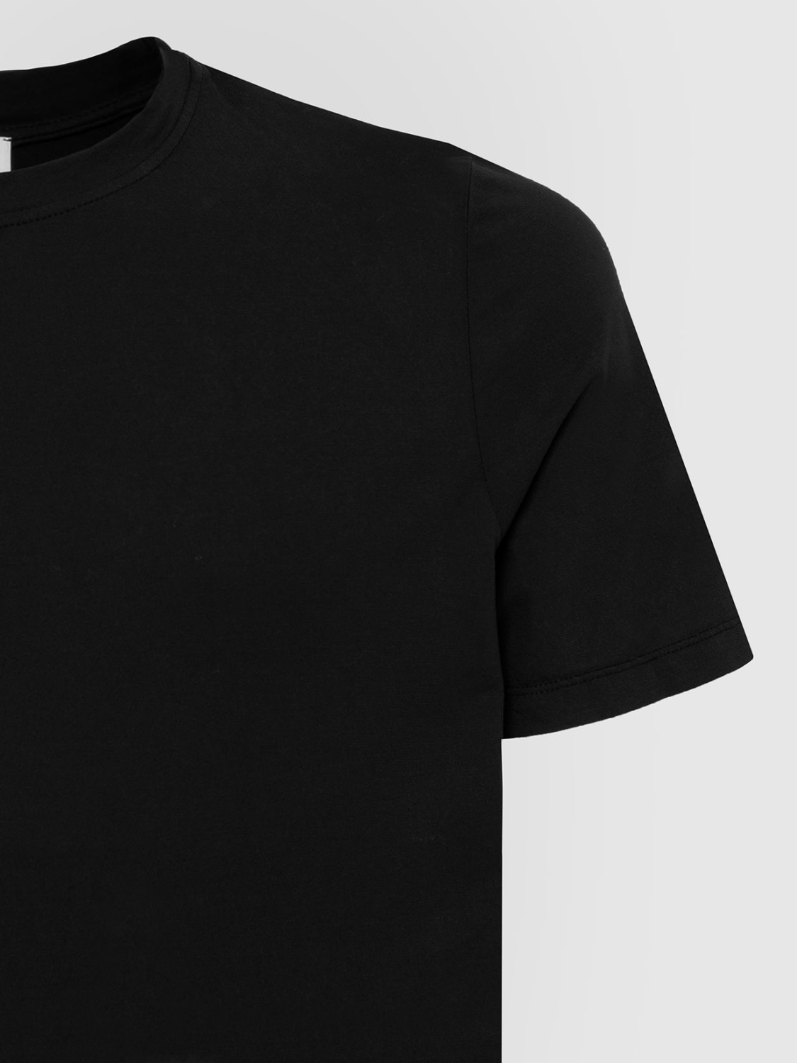 ALPHA STUDIO: CREW NECK T-SHIRT SWEATER IN ICE COTTON