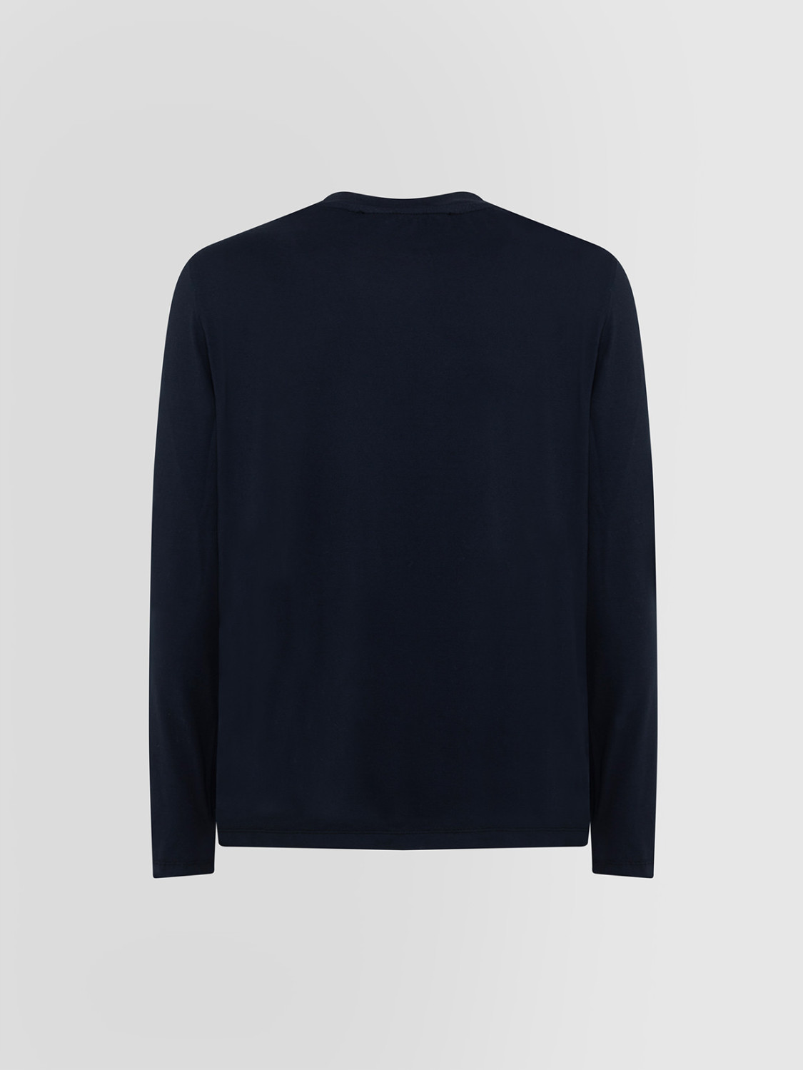 ALPHA STUDIO: LONG SLEEVE CREW NECK T-SHIRT SWEATER IN ICE COTTON
