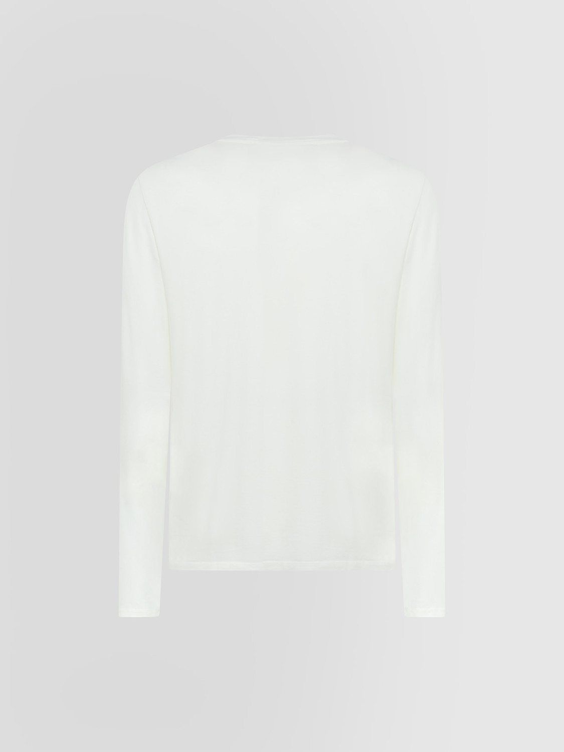 ALPHA STUDIO: LONG SLEEVE CREW NECK T-SHIRT SWEATER IN ICE COTTON