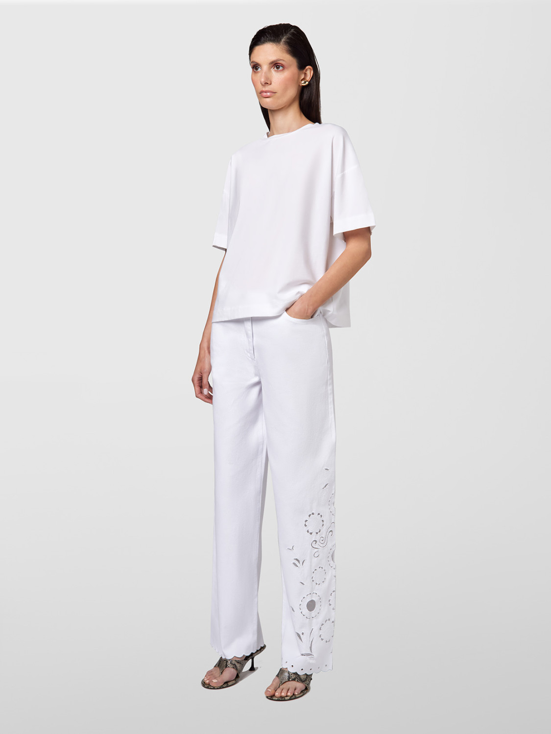 ALPHA STUDIO: CREW NECK T-SHIRT IN JERSEY