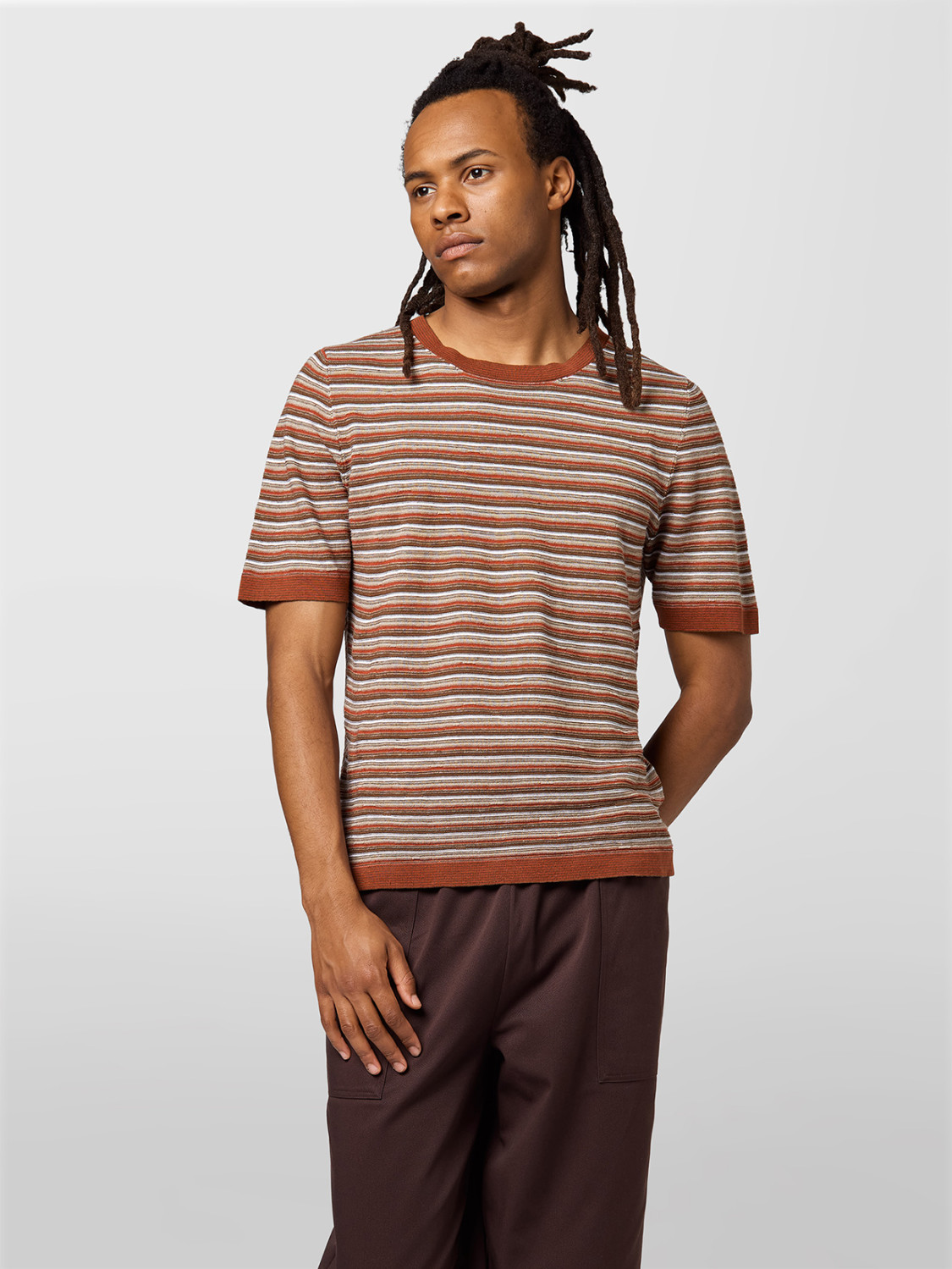 ALPHA STUDIO: CAMISETA DE CUELLO REDONDO A RAYAS