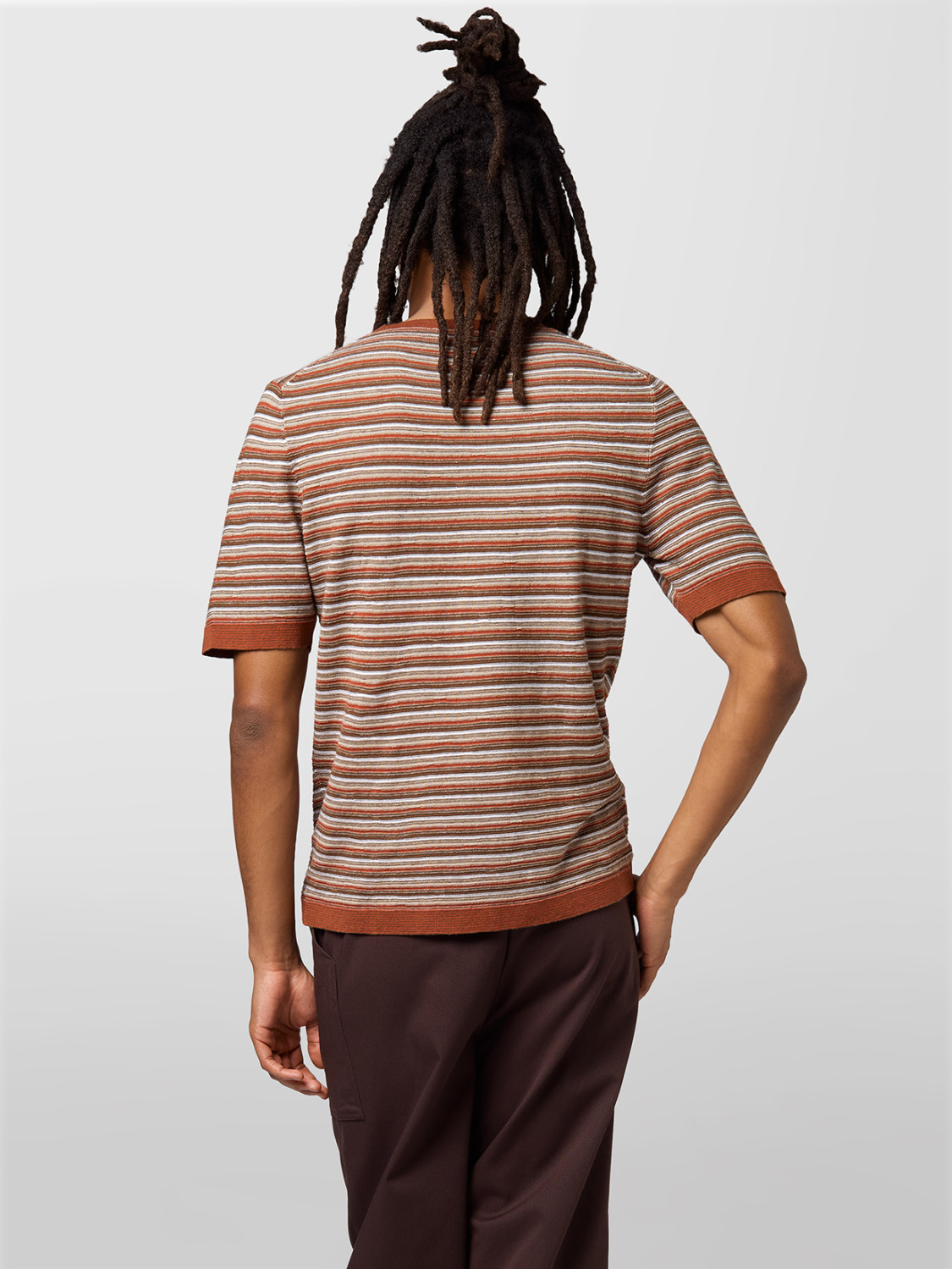 ALPHA STUDIO: CAMISETA DE CUELLO REDONDO A RAYAS