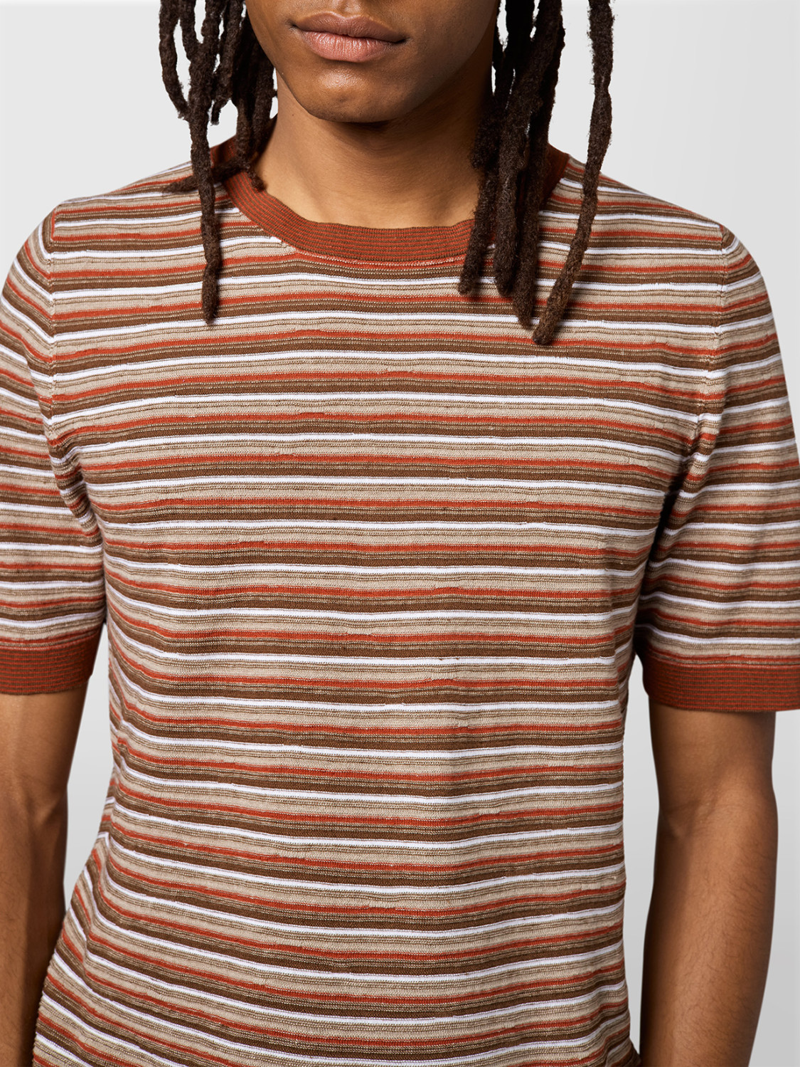 ALPHA STUDIO: CAMISETA DE CUELLO REDONDO A RAYAS