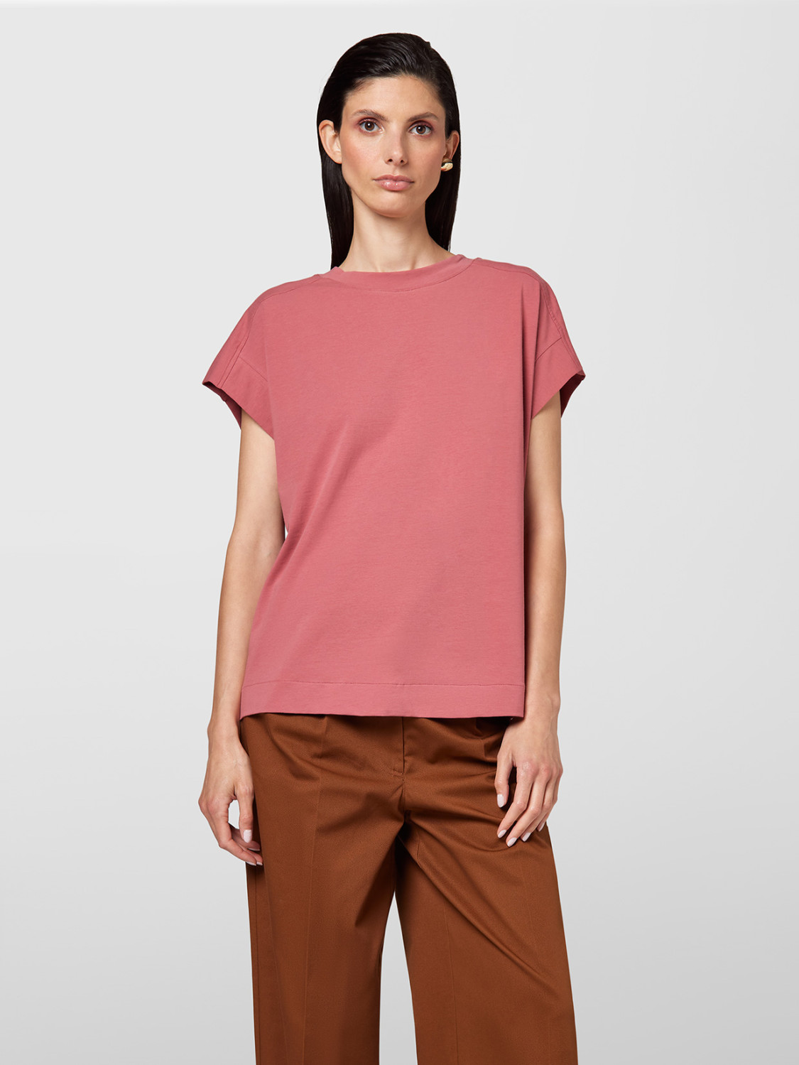 ALPHA STUDIO: STRETCH JERSEY T-SHIRT