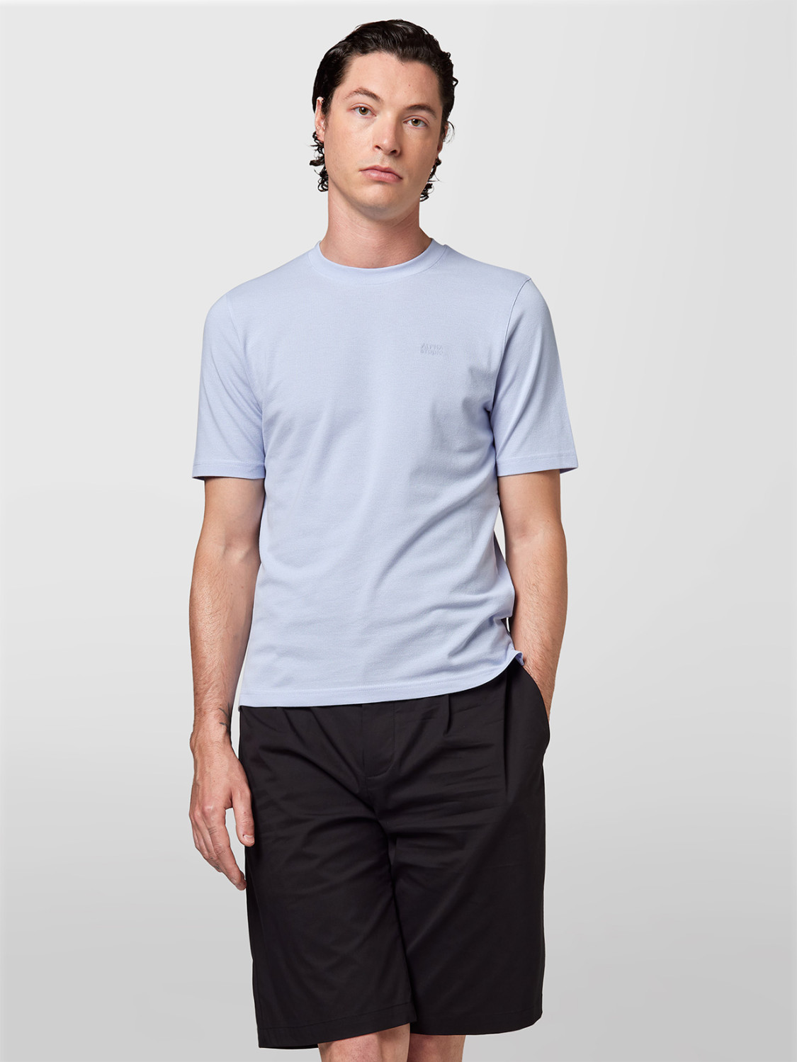 ALPHA STUDIO: T-SHIRT IN PIQUET STRETCH