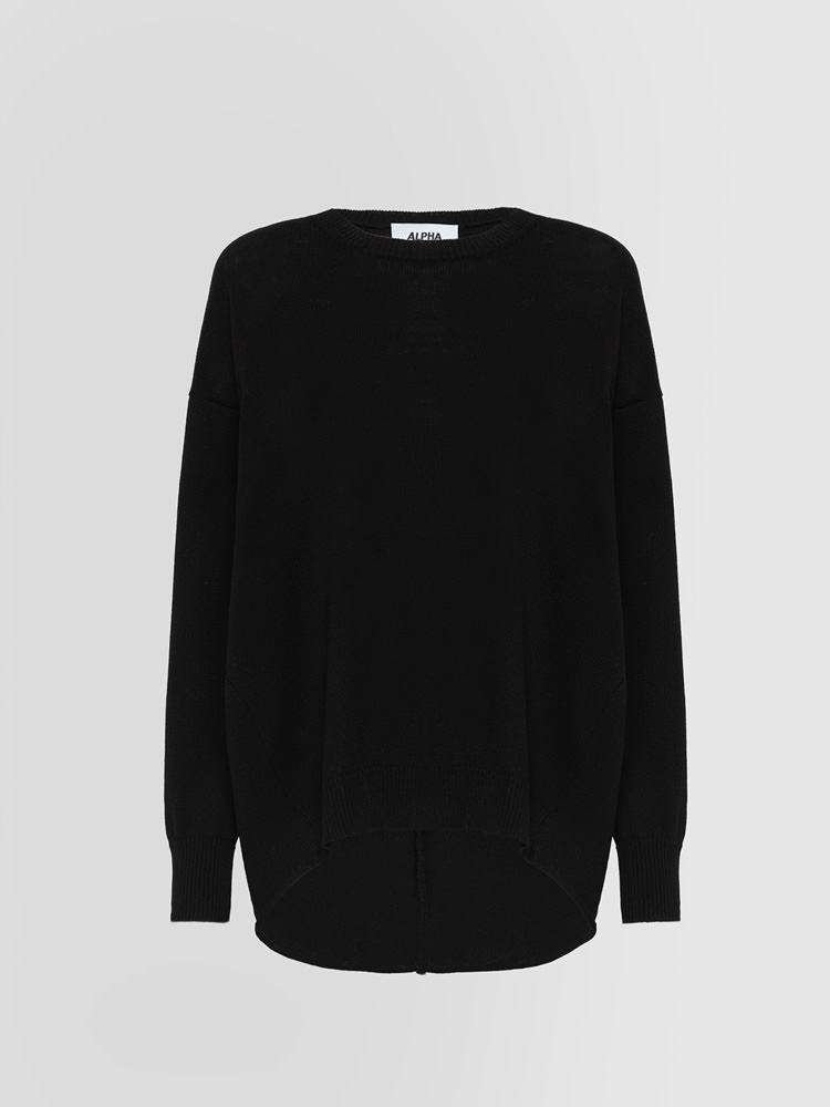 ALPHA STUDIO SPECIAL SHAPES CREW NECK SWEATER IN COTTON